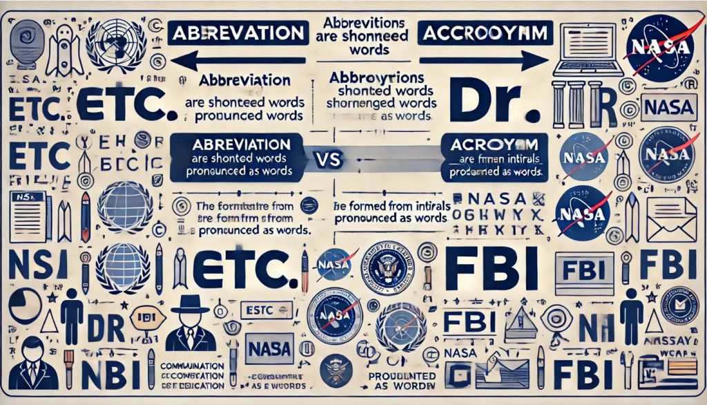 Difference between Abbreviation and Acronym