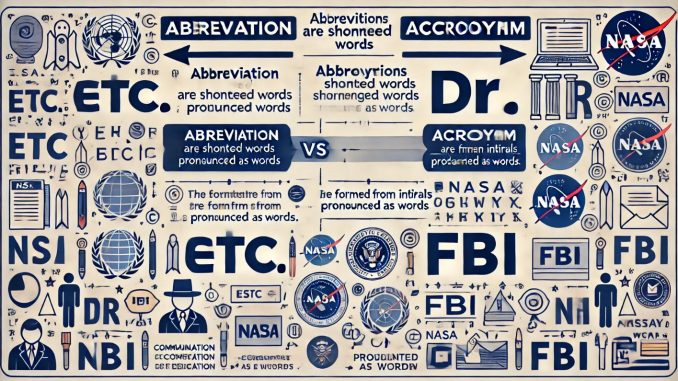 Difference between Abbreviation and Acronym